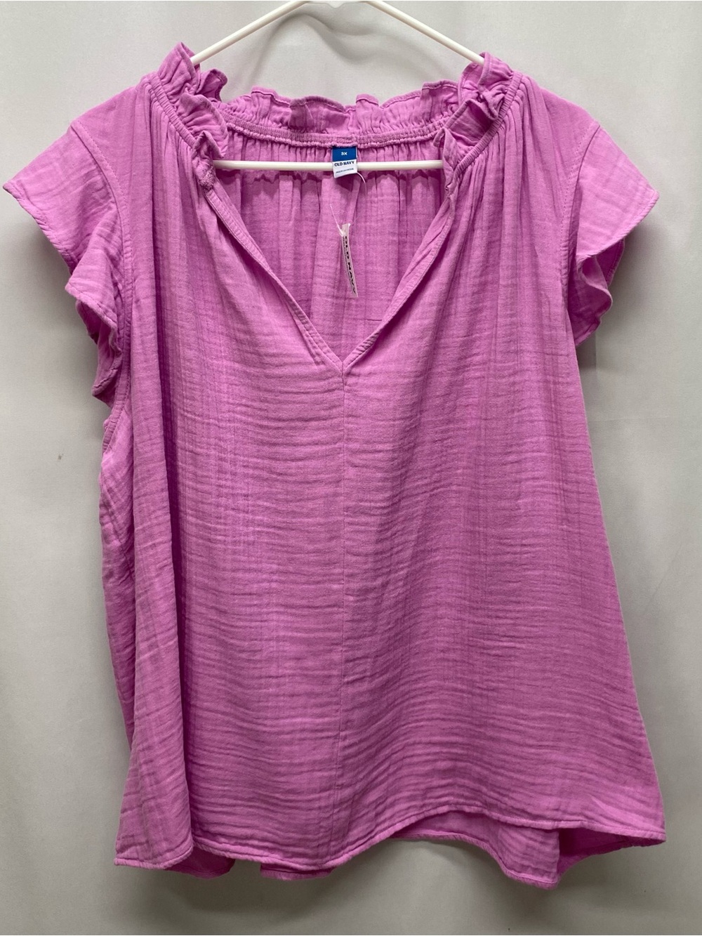 Old Navy demi ruffle shirt blouse size 3x purple boho cottagecore beach summer